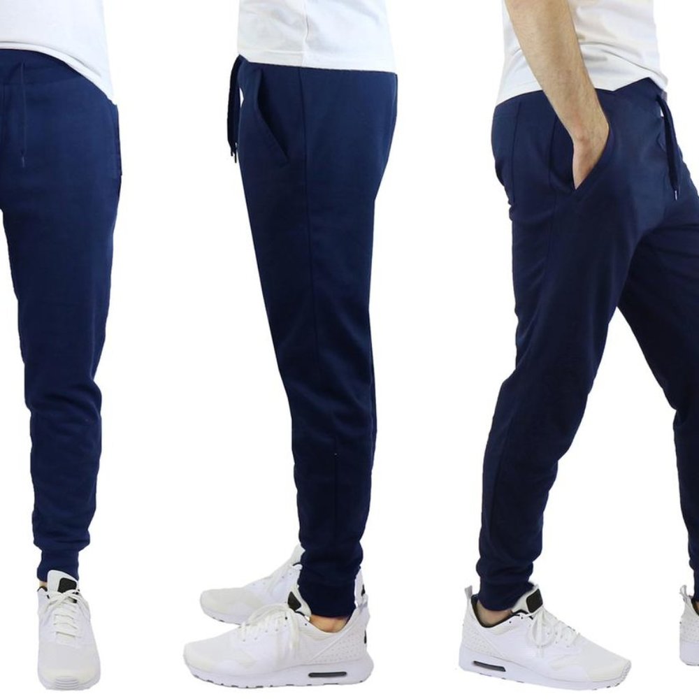 Men'S French Terry Joggers With Zipper Pockets